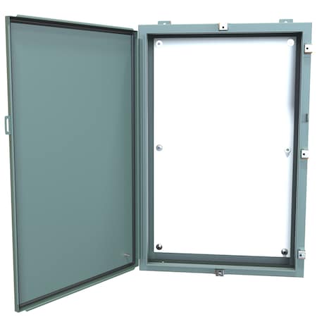N4 Wallmount Enclosure With Panel, 36 X 24 X 6, Steel/Gray